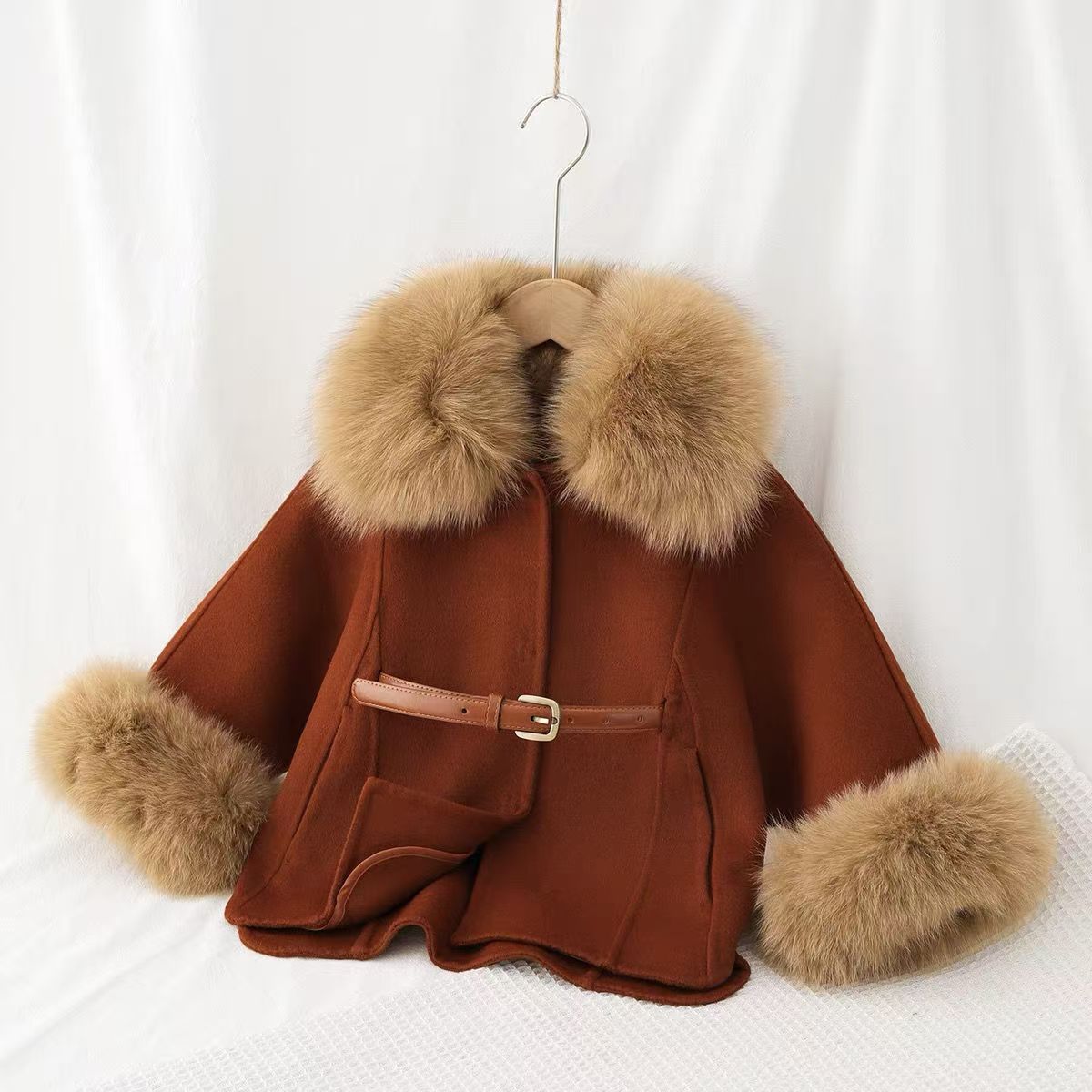 Girls' Double-sided Wool Coat  - đánh giá và giá Baby Clothing High End