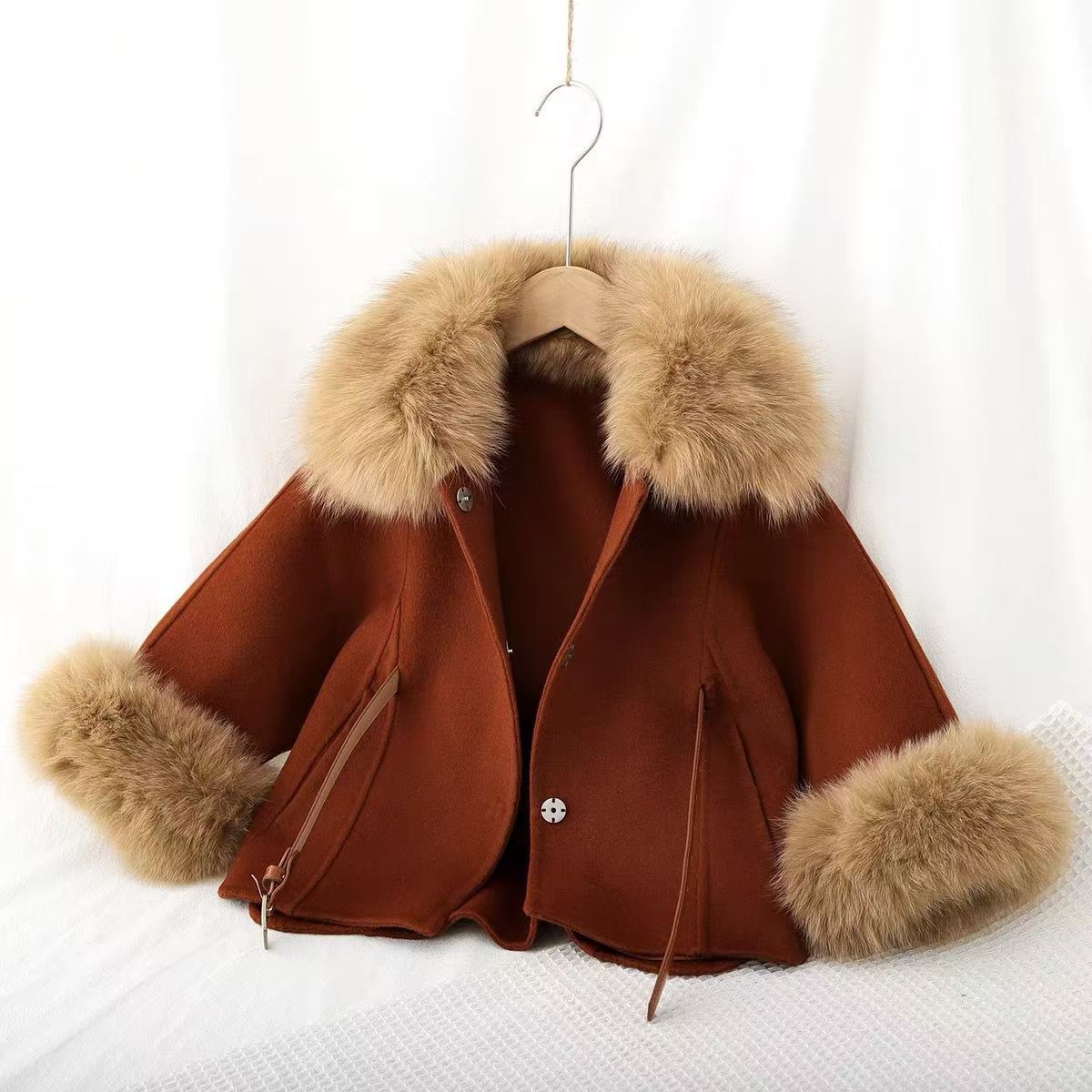 Girls' Double-sided Wool Coat  - đánh giá và giá Baby Clothing High End